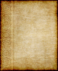 Image showing old floral parchment