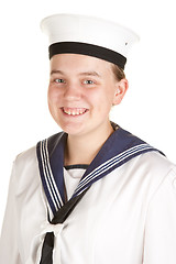 Image showing young sailor isolated white background