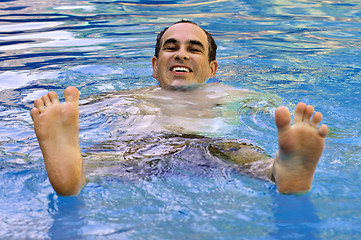 Image showing Man swimming in pool