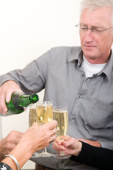 Image showing Filling Champagne Glasses