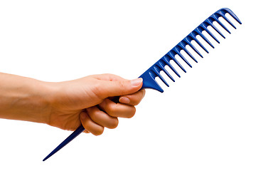 Image showing Hand holding the handle rake