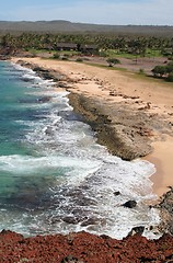 Image showing Molokai Hawaii Coastline with Resort