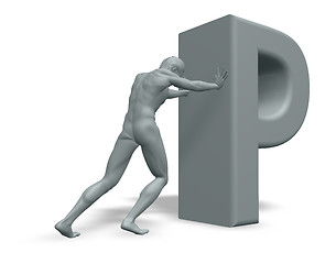 Image showing man pushes p