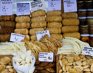 Image showing Cheese Oscypki on the market in Zakopane Poland