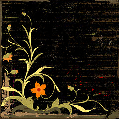 Image showing grunge floral composition