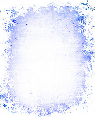 Image showing grunge snowflakes frame