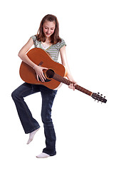 Image showing Dancing Teen Playing Guitar