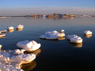 Image showing Spring. Ice drift on gulf of Finland