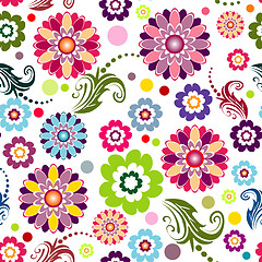 Image showing Seamless Floral Vivid Pattern (vector)