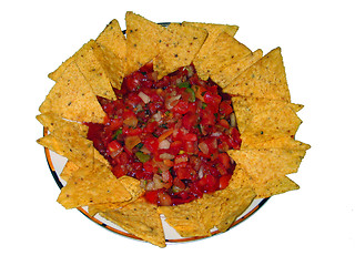 Image showing Corn chips and salsa