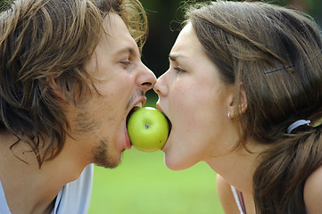 Image showing Apple fight