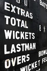 Image showing Old cricket scoreboard