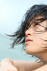 Image showing Asian girl with wet hair