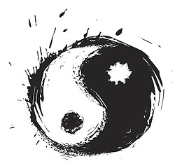Image showing Artistic yin-yang symbol