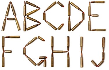 Image showing Letters made of cartridges isolated