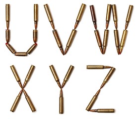 Image showing Letters made of cartridges isolated