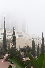 Image showing Building under construction in the fog