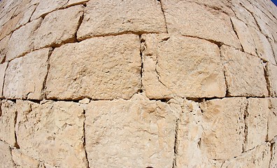 Image showing Convex ancient stone wall texture