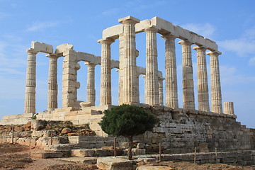 Image showing Temple of Poseidon at Cape Sounion, Greece.