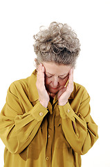 Image showing Senior woman with a headache.