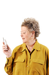 Image showing Senior woman on the cell phone.