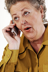 Image showing Senior woman on the cell phone.