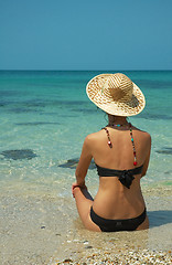 Image showing Beautiful women  on the beach