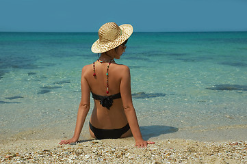 Image showing Beautiful women  on the beach