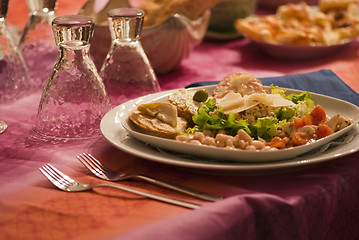 Image showing Hors d'Oeuvre on a Tuscan Table