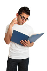 Image showing Student reading and thinking