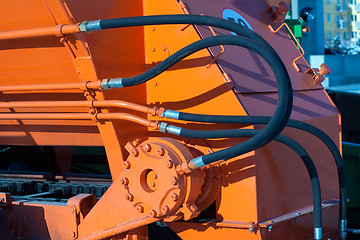 Image showing Hydraulic hoses of tractor
