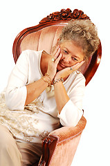 Image showing Worried senior woman.