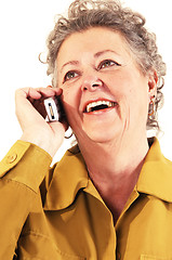 Image showing Senior woman on the cell phone.