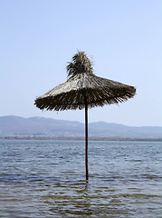 Image showing Umbrella in the water