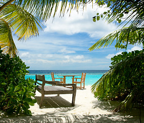 Image showing Romantic cafe on the beach