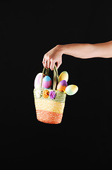 Image showing Woman's arm with basket.