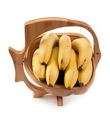 Image showing Wooden vase with ligament banana