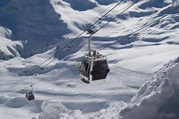 Image showing Ski lift. Caucasus. Elbrus