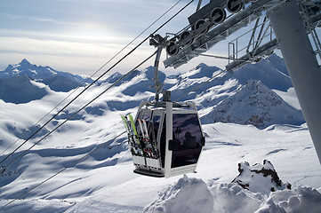 Image showing Ski lift. Caucasus. Elbrus