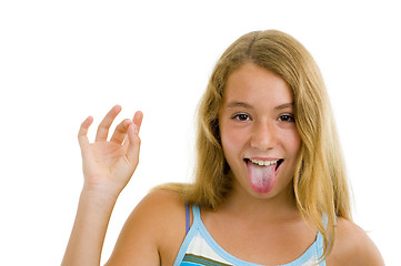 Image showing girl showing tongue