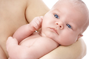 Image showing Newborn in mother's hands