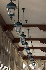 Image showing Italian Style Ceiling Lamps in a Row in Venetian , Las Vegas