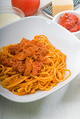 Image showing tomato and chicken pasta