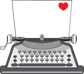 Image showing Old Typewriter Heart