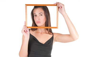 Image showing Woman with frame