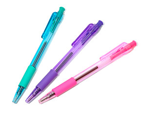 Image showing Multicolored transparent pens