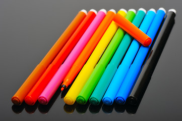 Image showing Colored felt pens