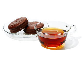 Image showing Black Tea in a glass cup