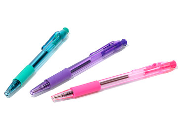 Image showing Multicolored transparent pens