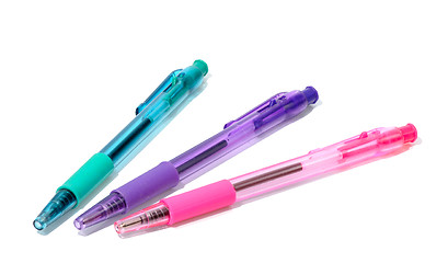 Image showing Multicolored transparent pens